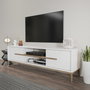 Hanah Home Eslem Soporte para TV Blanco y Nogal